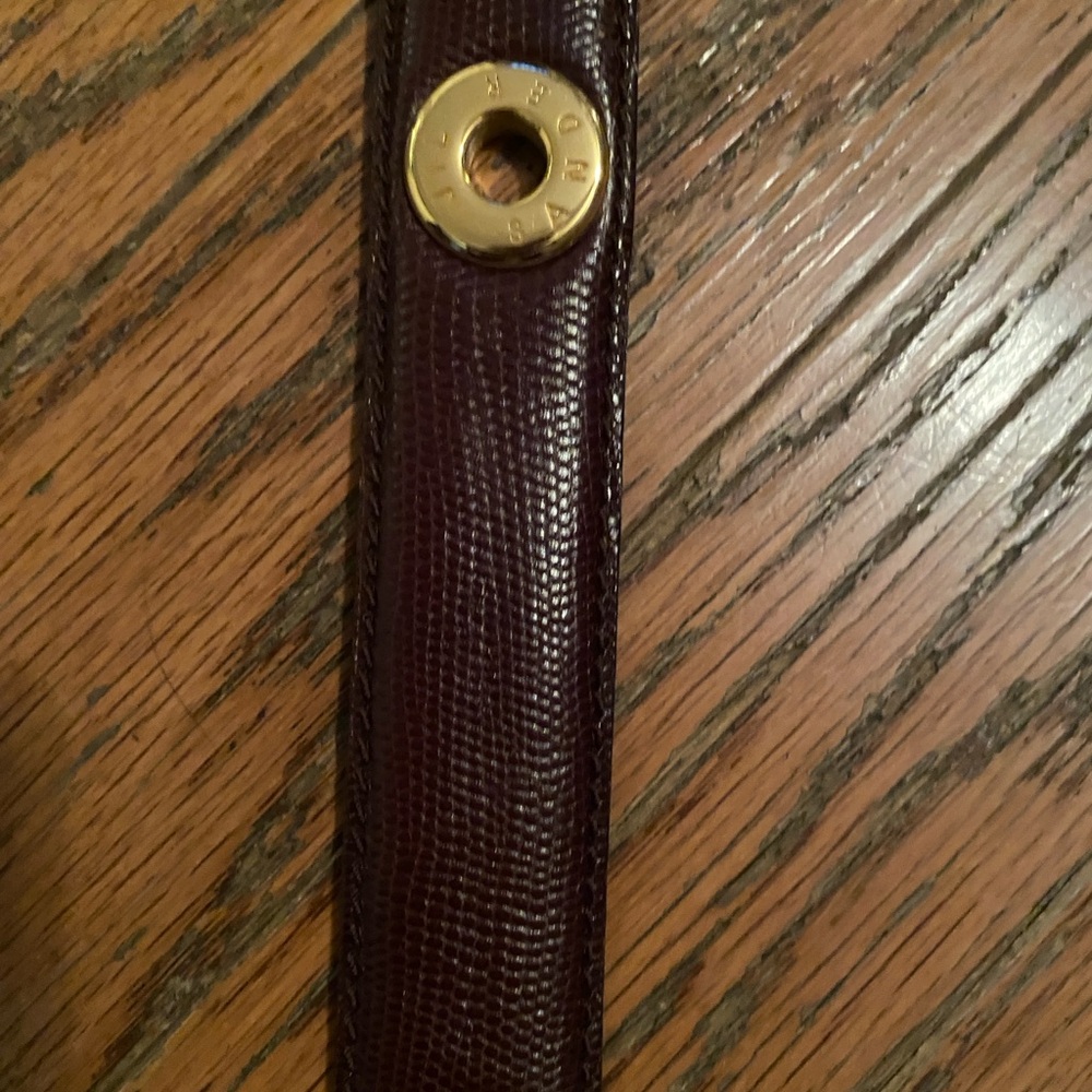 Vintage Jil Sander Brown Leather Belt Gold Hardware Minimalist women xs-small - Picture 5 of 9